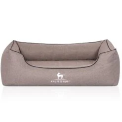 Knuffelwuff Orthopädisches Hundebett Wippo Aus Velours Mit Handwebcharakter Grau M-L