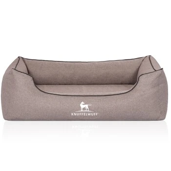 Knuffelwuff Orthopädisches Hundebett Wippo Aus Velours Mit Handwebcharakter Grau M-L 1 Knuffelwuff Orthopädisches Hundebett Wippo Aus Velours Mit Handwebcharakter Grau M-L