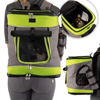 Lionto Haustier-Rucksack Grau/ Grün 4 Lionto Haustier-Rucksack Grau/ Grün – Bild 4