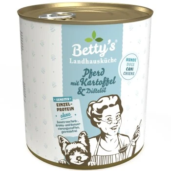 Betty's Landhausküche Pferd & Kartoffel & Distelöl 6 X 800g Für Hund 1 Betty's Landhausküche Pferd & Kartoffel & Distelöl 6 X 800g Für Hund