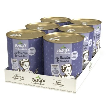 Betty's Landhausküche Mit Rentier & Kartoffel 6 X 800g Für Hund 2 Betty's Landhausküche Mit Rentier & Kartoffel 6 X 800g Für Hund – Bild 2