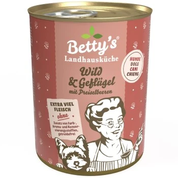 Betty's Landhausküche Wild & Geflügel 6 X 400g Für Hund 1 Betty's Landhausküche Wild & Geflügel 6 X 400g Für Hund