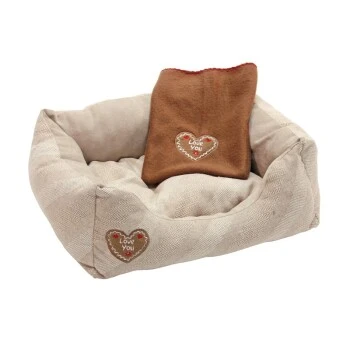 Kerbl Kuschelbett LOVE YOU Beige 47 Cm, 37 Cm, 17 Cm 1 Kerbl Kuschelbett LOVE YOU Beige 47 Cm, 37 Cm, 17 Cm